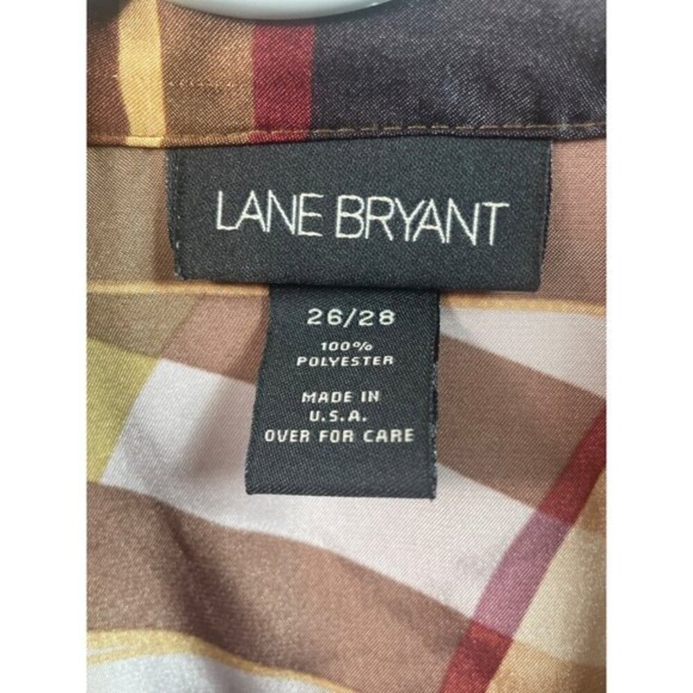 Lane Bryant 26/28 Abstract Print Wrap Blouse Plus Size‎ Long Sleeve Top - Picture 2 of 13